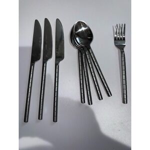 Pier 1 Imports Flatware 18/8 Stainless  Bamboo 9‎ Lot